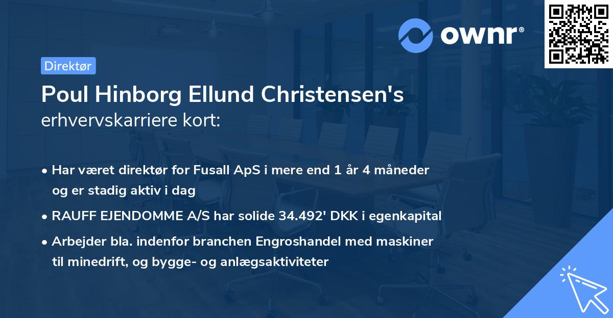 Poul Hinborg Ellund Christensen's erhvervskarriere kort