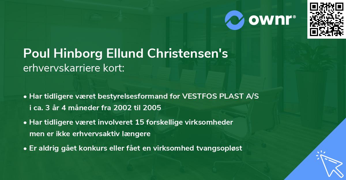 Poul Hinborg Ellund Christensen's erhvervskarriere kort