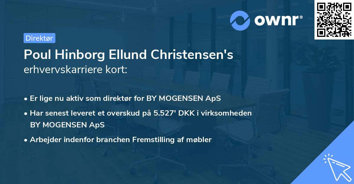 Poul Hinborg Ellund Christensen's erhvervskarriere kort