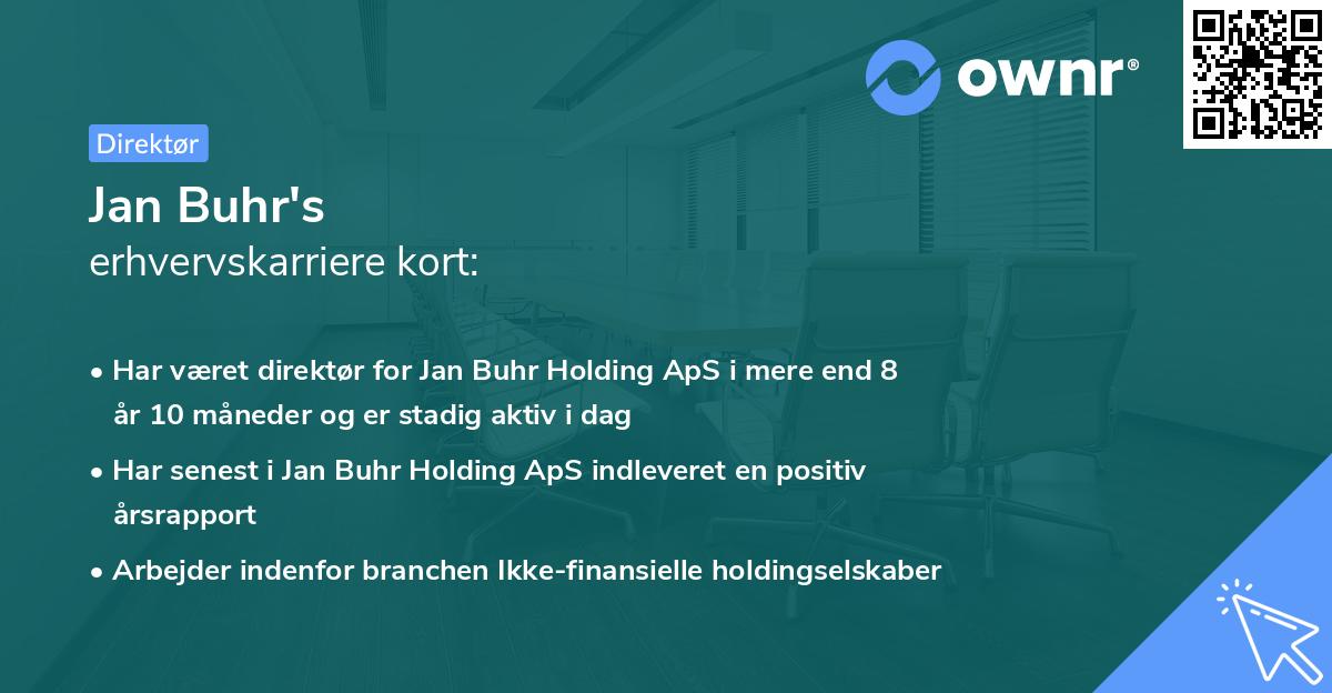 Jan Buhr's erhvervskarriere kort