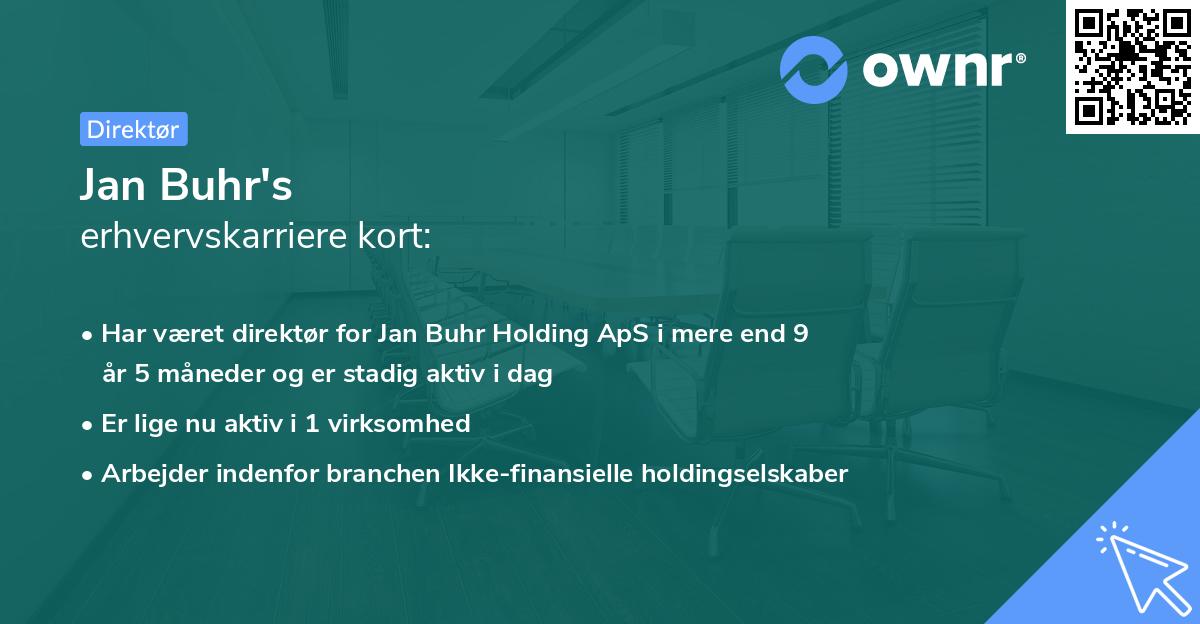 Jan Buhr's erhvervskarriere kort