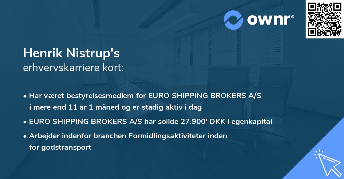 Henrik Nistrup's erhvervskarriere kort