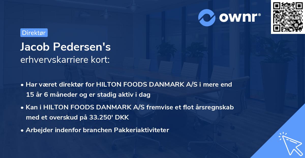 Jacob Pedersen's erhvervskarriere kort