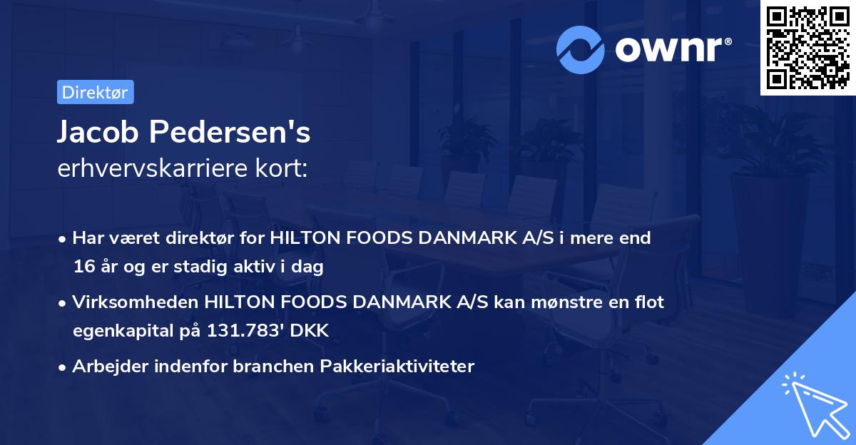 Jacob Pedersen's erhvervskarriere kort