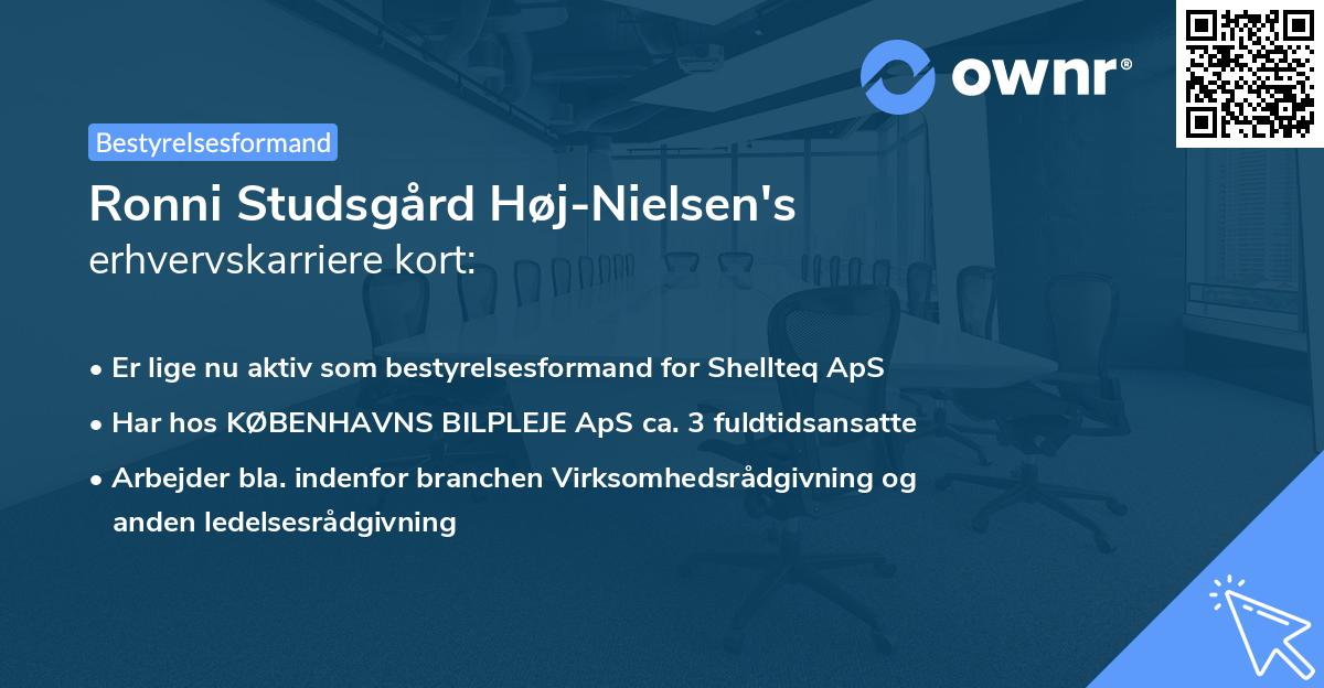 Ronni Studsgård Høj-Nielsen's erhvervskarriere kort