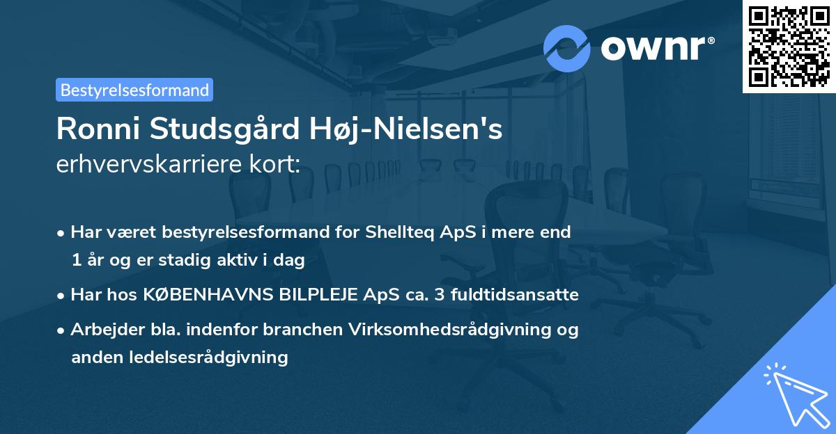 Ronni Studsgård Høj-Nielsen's erhvervskarriere kort