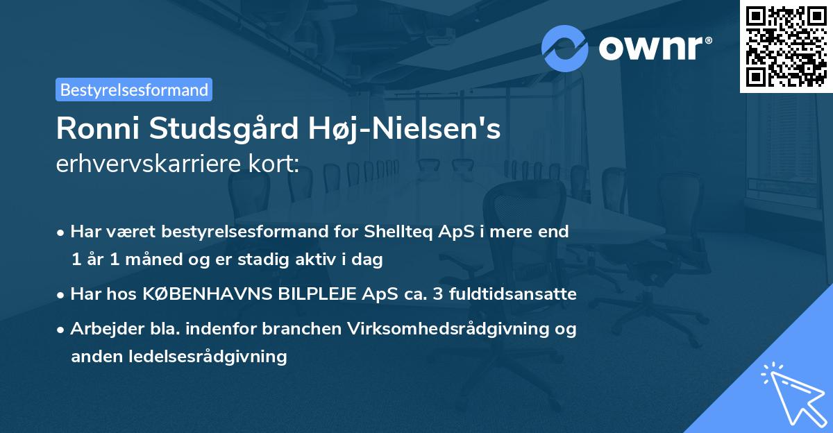 Ronni Studsgård Høj-Nielsen's erhvervskarriere kort