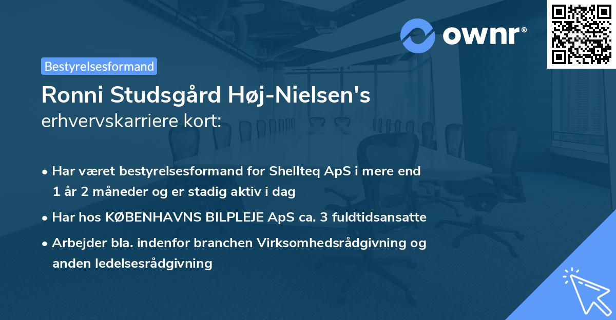 Ronni Studsgård Høj-Nielsen's erhvervskarriere kort
