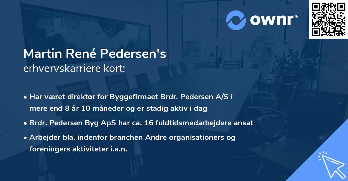 Martin René Pedersen's erhvervskarriere kort