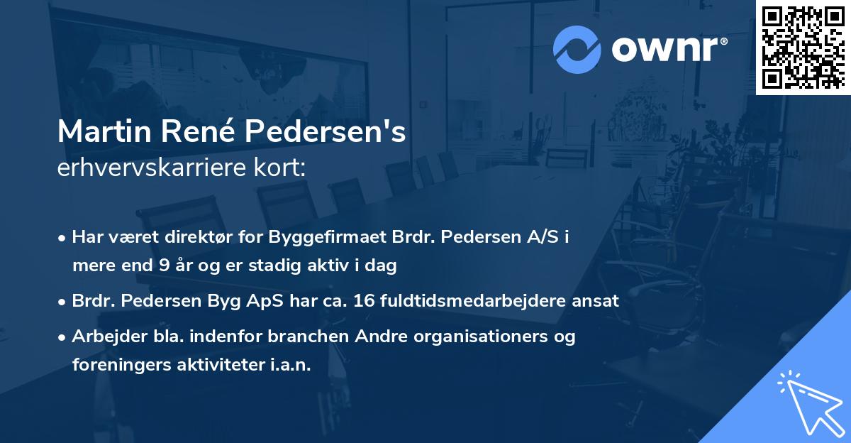 Martin René Pedersen's erhvervskarriere kort