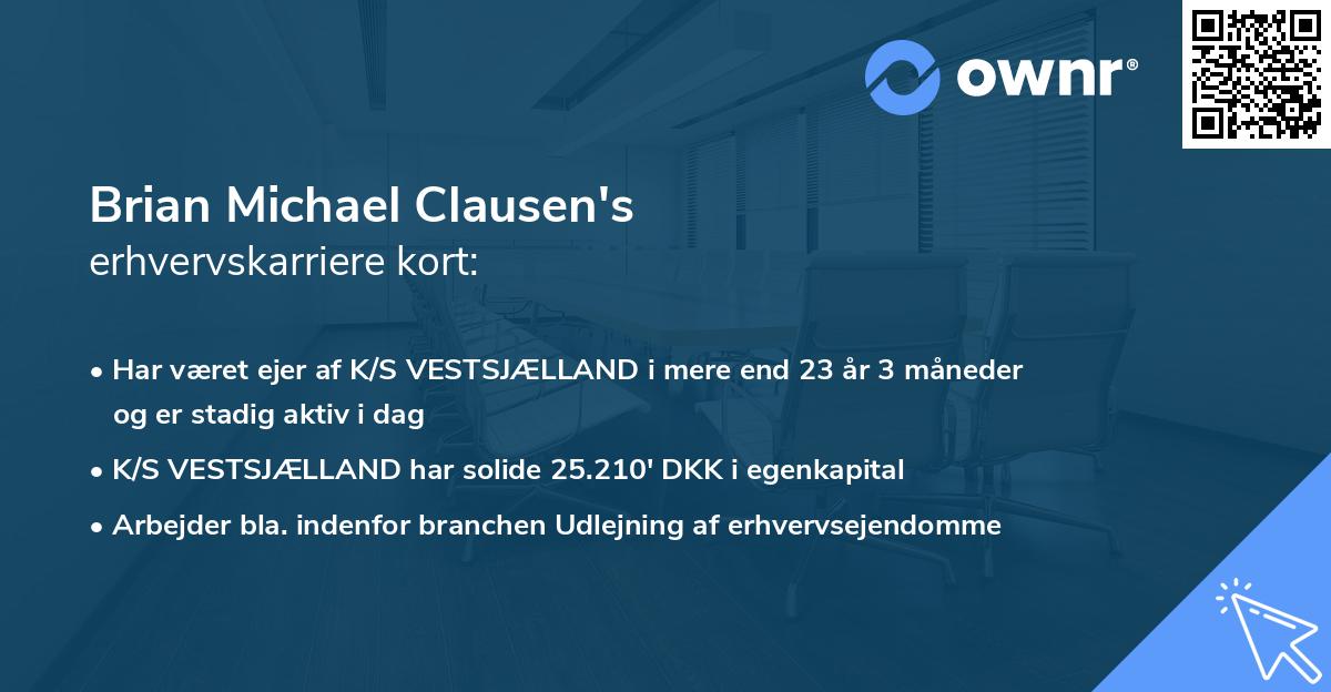 Brian Michael Clausen's erhvervskarriere kort