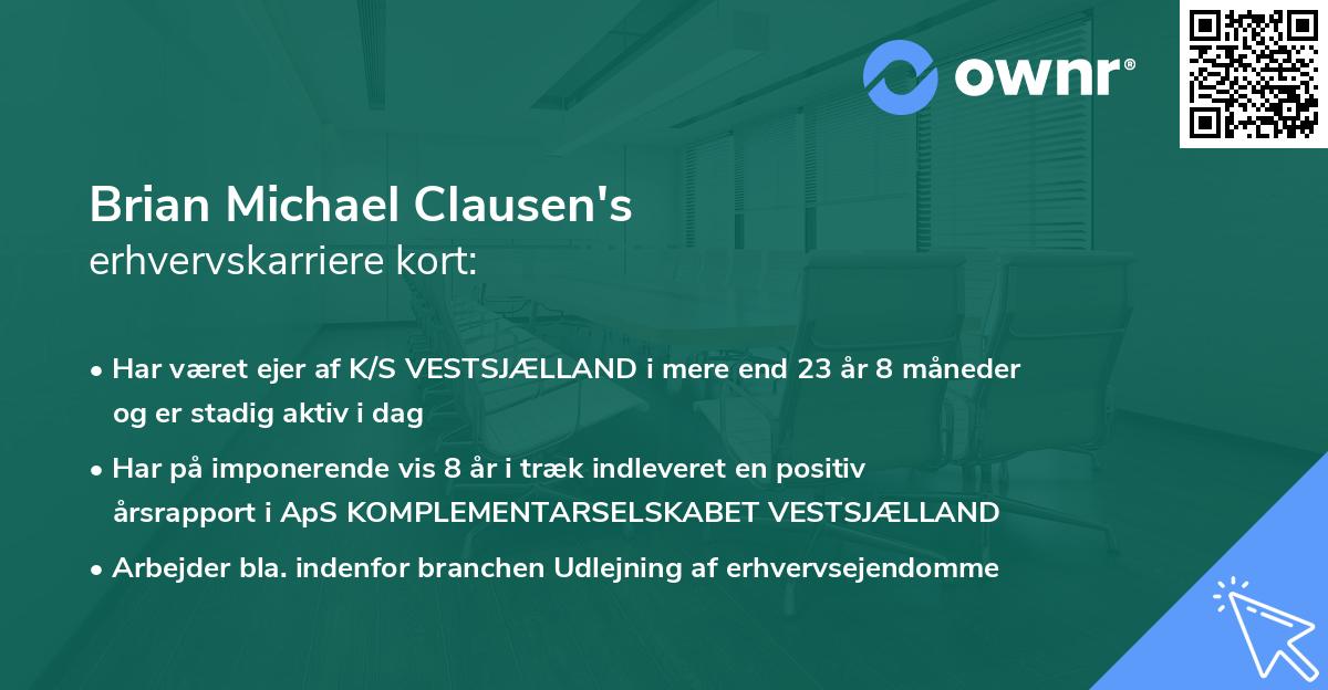 Brian Michael Clausen's erhvervskarriere kort