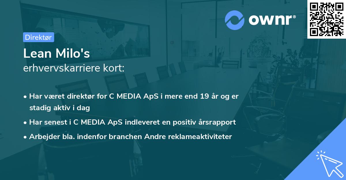 Lean Milo's erhvervskarriere kort