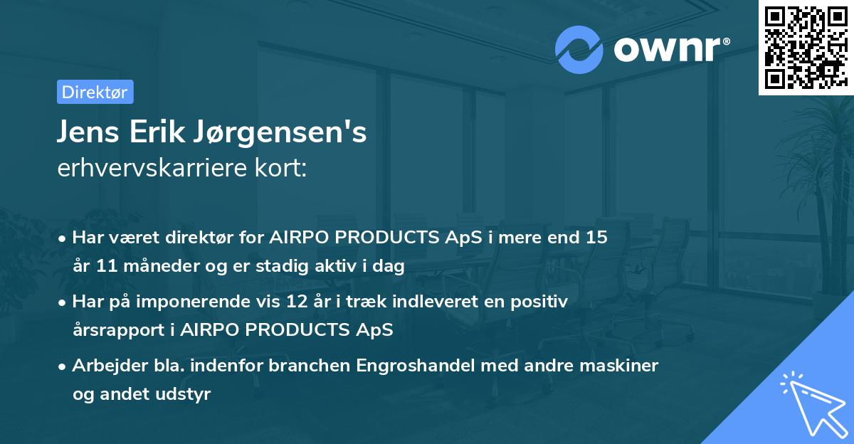 Jens Erik Jørgensen's erhvervskarriere kort