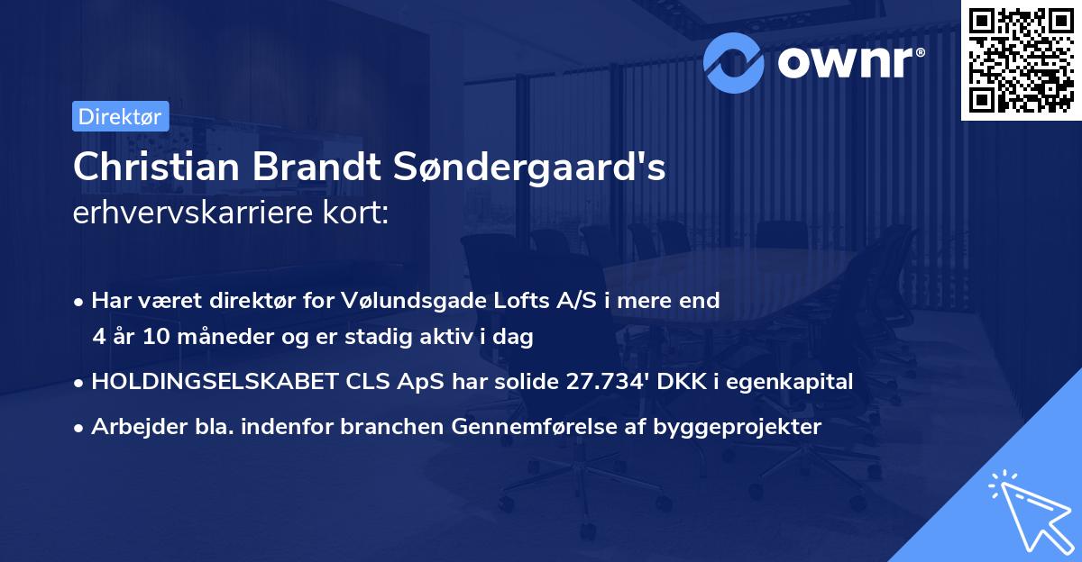 Christian Brandt Søndergaard's erhvervskarriere kort