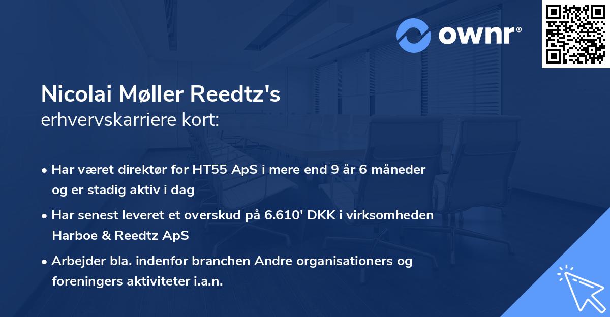 Nicolai Møller Reedtz's erhvervskarriere kort