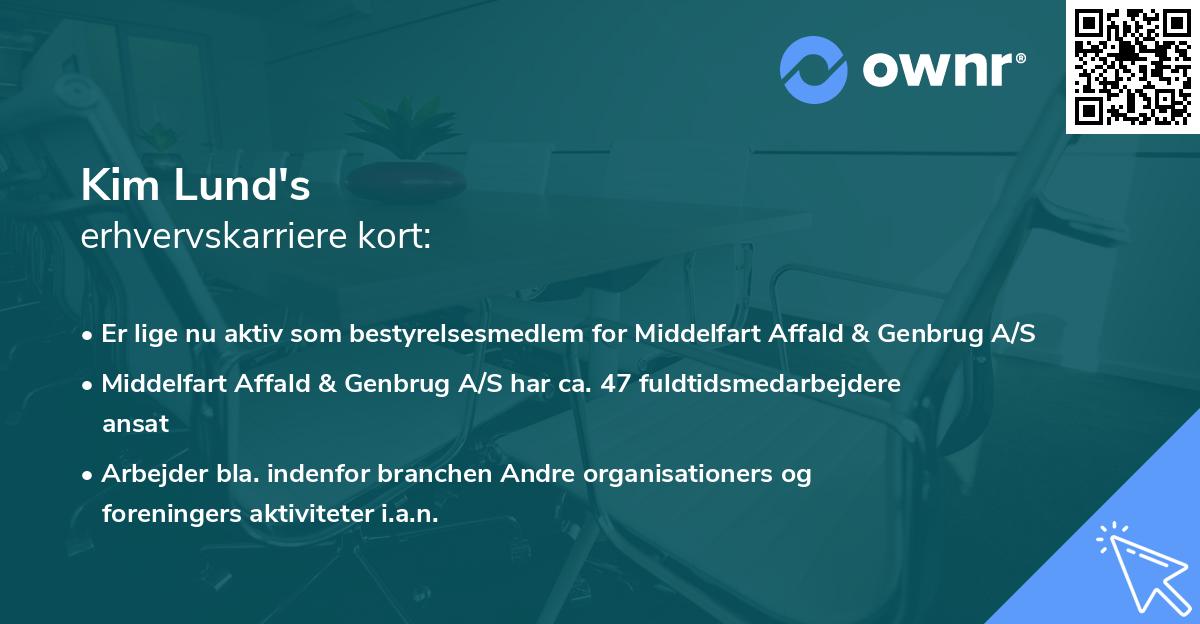 Kim Lund's erhvervskarriere kort
