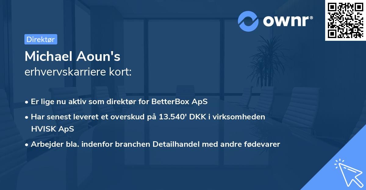 Michael Aoun's erhvervskarriere kort