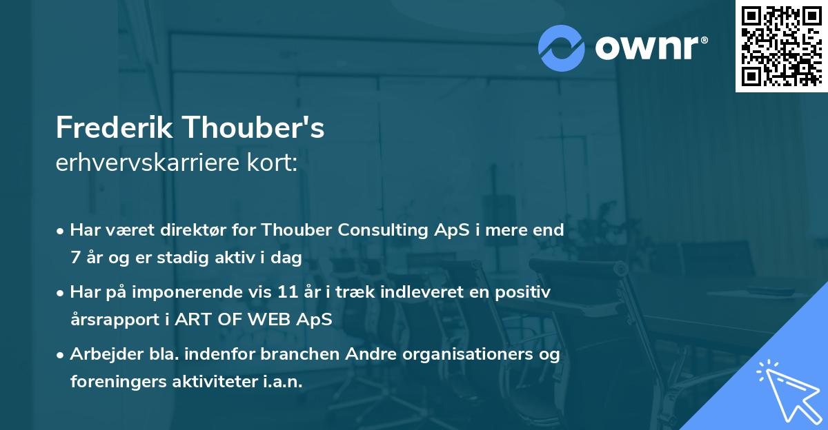 Frederik Thouber's erhvervskarriere kort