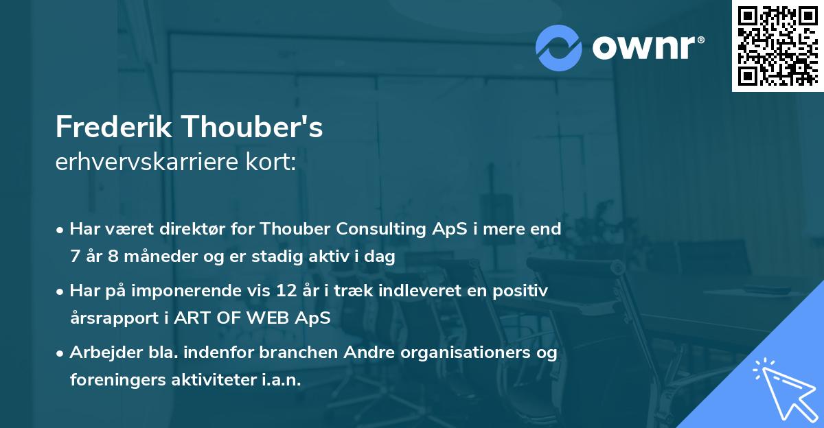 Frederik Thouber's erhvervskarriere kort