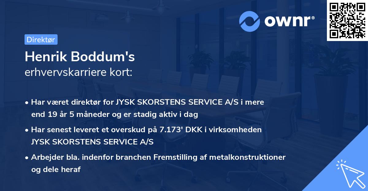 Henrik Boddum's erhvervskarriere kort