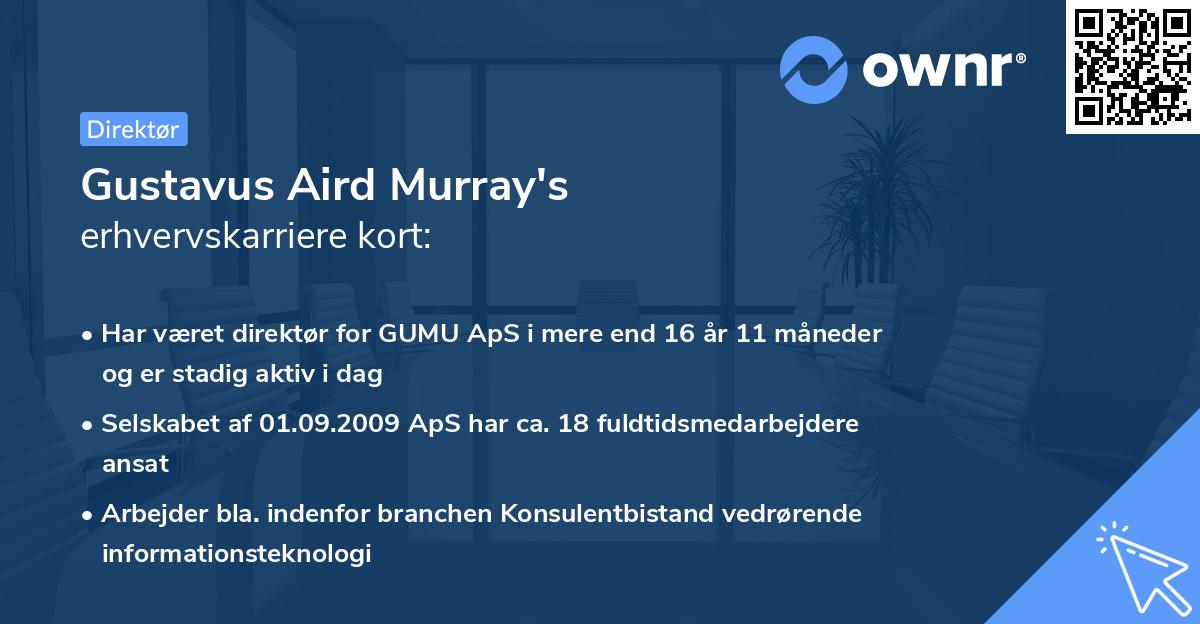 Gustavus Aird Murray's erhvervskarriere kort