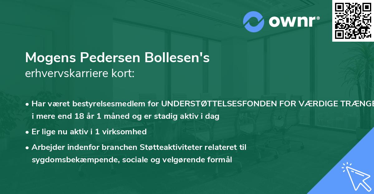 Mogens Pedersen Bollesen's erhvervskarriere kort