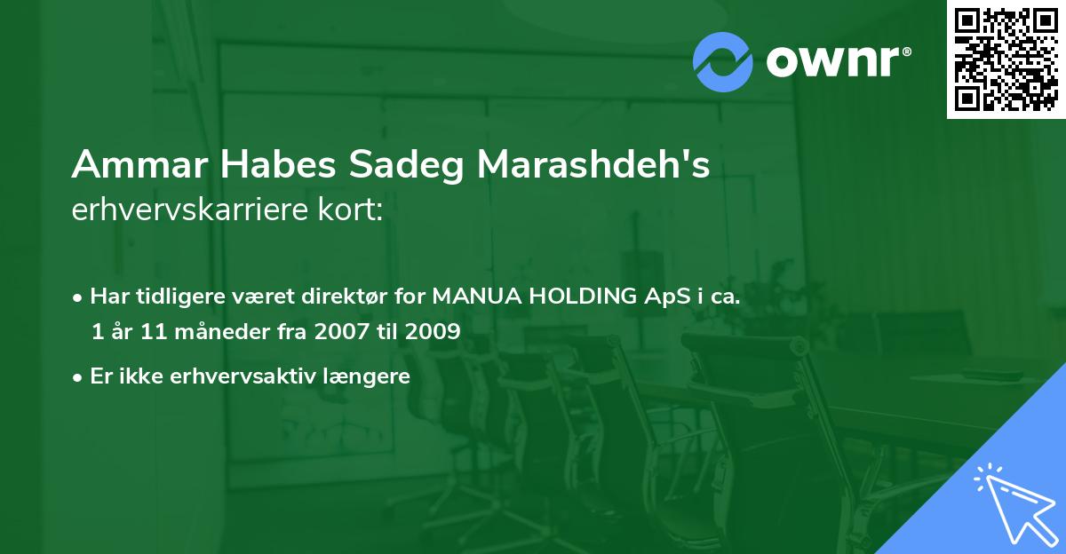 Ammar Habes Sadeg Marashdeh's erhvervskarriere kort