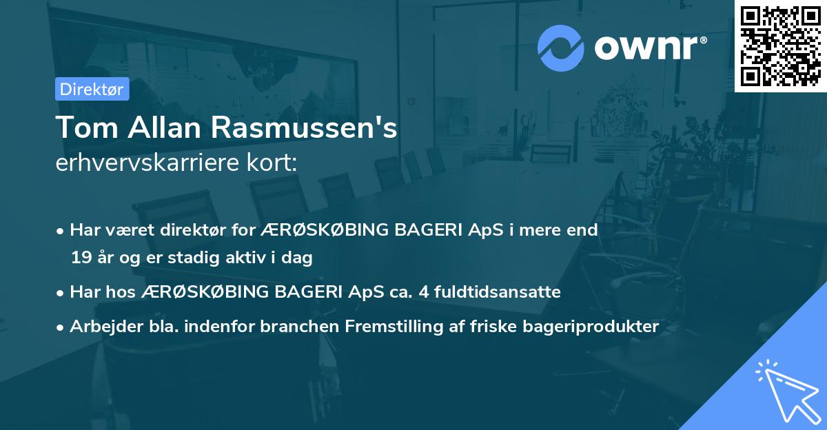 Tom Allan Rasmussen's erhvervskarriere kort