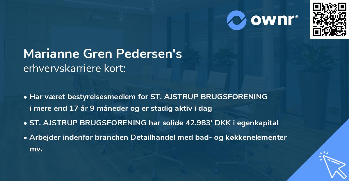 Marianne Gren Pedersen's erhvervskarriere kort