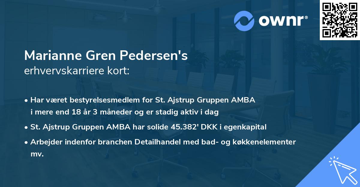 Marianne Gren Pedersen's erhvervskarriere kort
