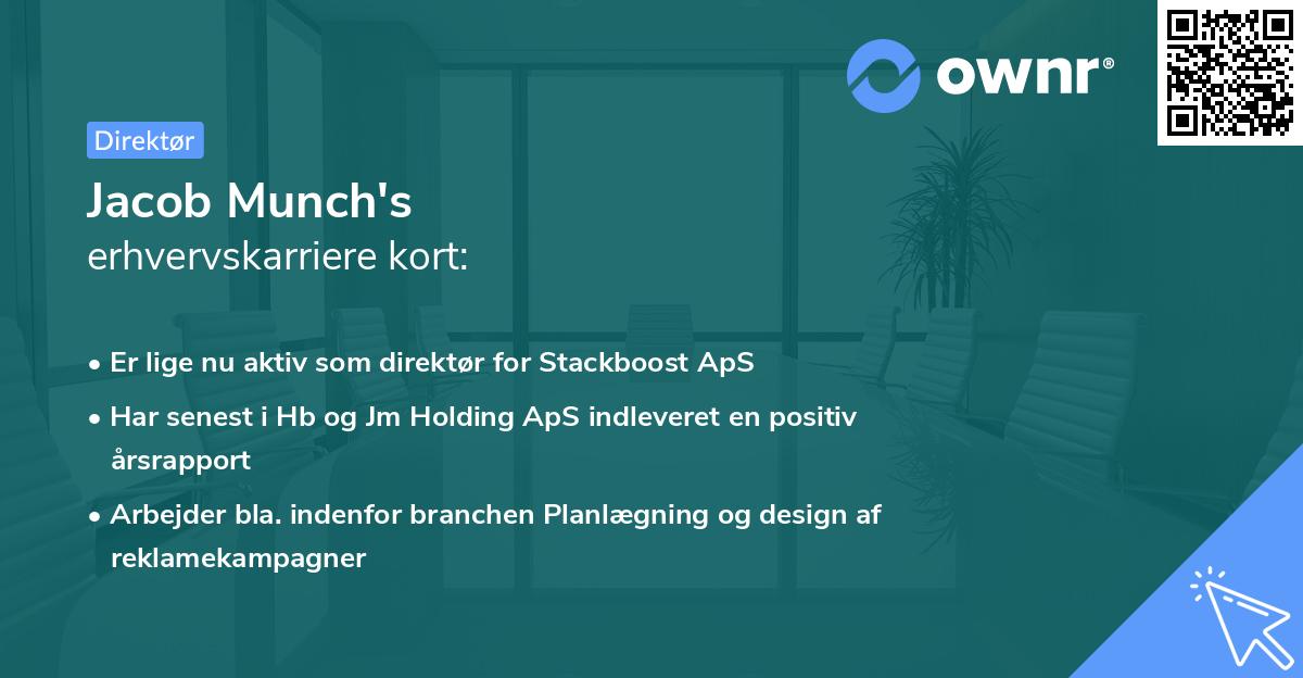 Jacob Munch's erhvervskarriere kort
