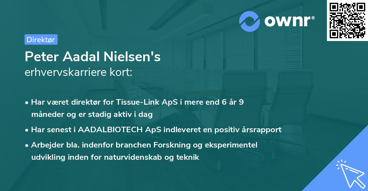Peter Aadal Nielsen's erhvervskarriere kort