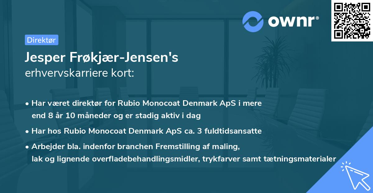 Jesper Frøkjær-Jensen's erhvervskarriere kort