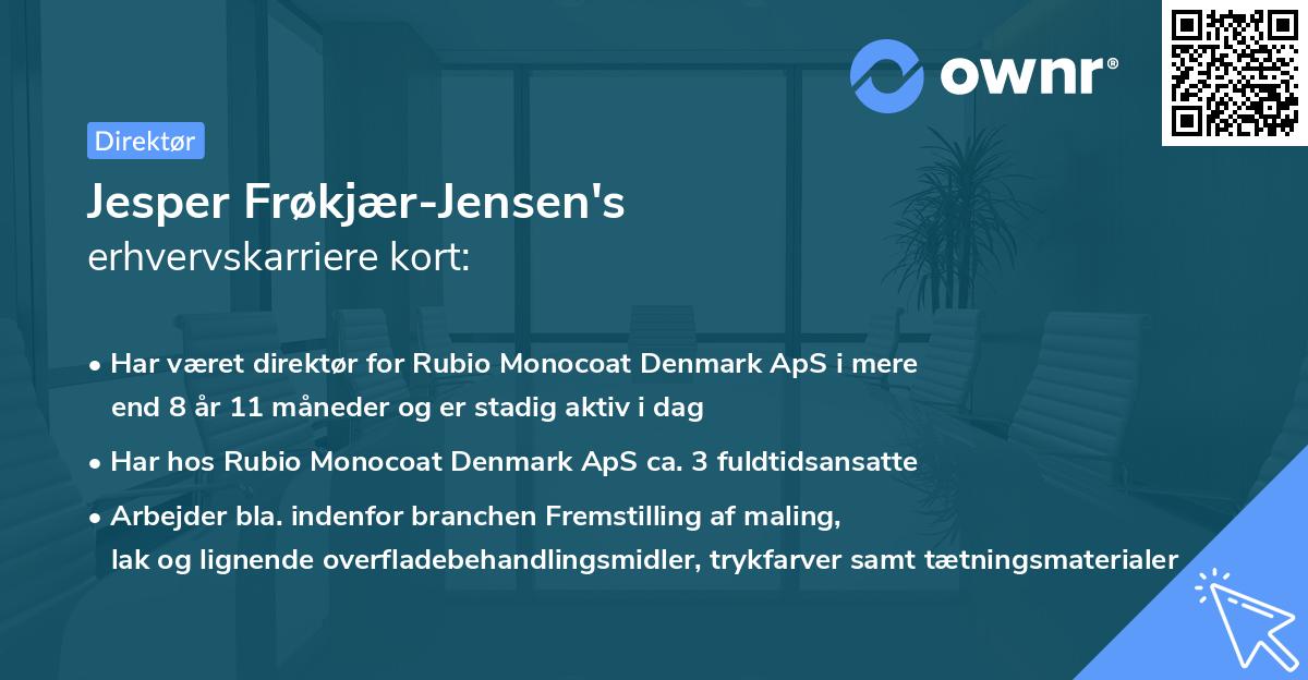 Jesper Frøkjær-Jensen's erhvervskarriere kort
