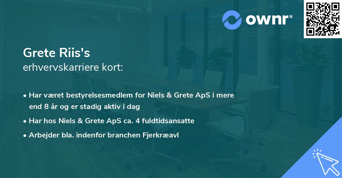 Grete Riis's erhvervskarriere kort