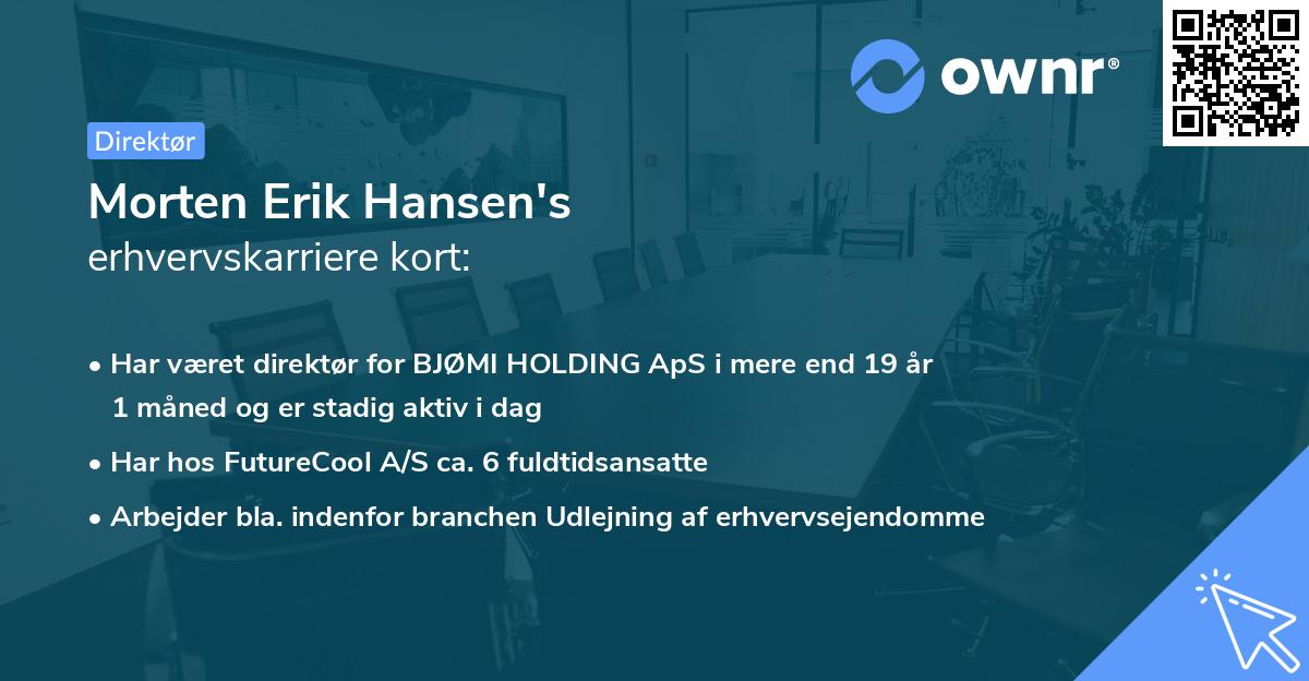 Morten Erik Hansen's erhvervskarriere kort