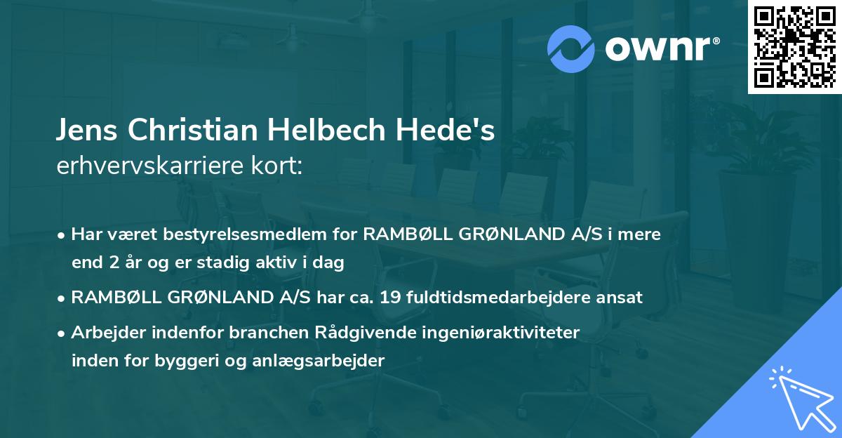 Jens Christian Helbech Hede's erhvervskarriere kort