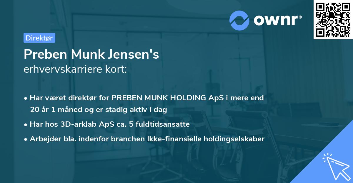Preben Munk Jensen's erhvervskarriere kort