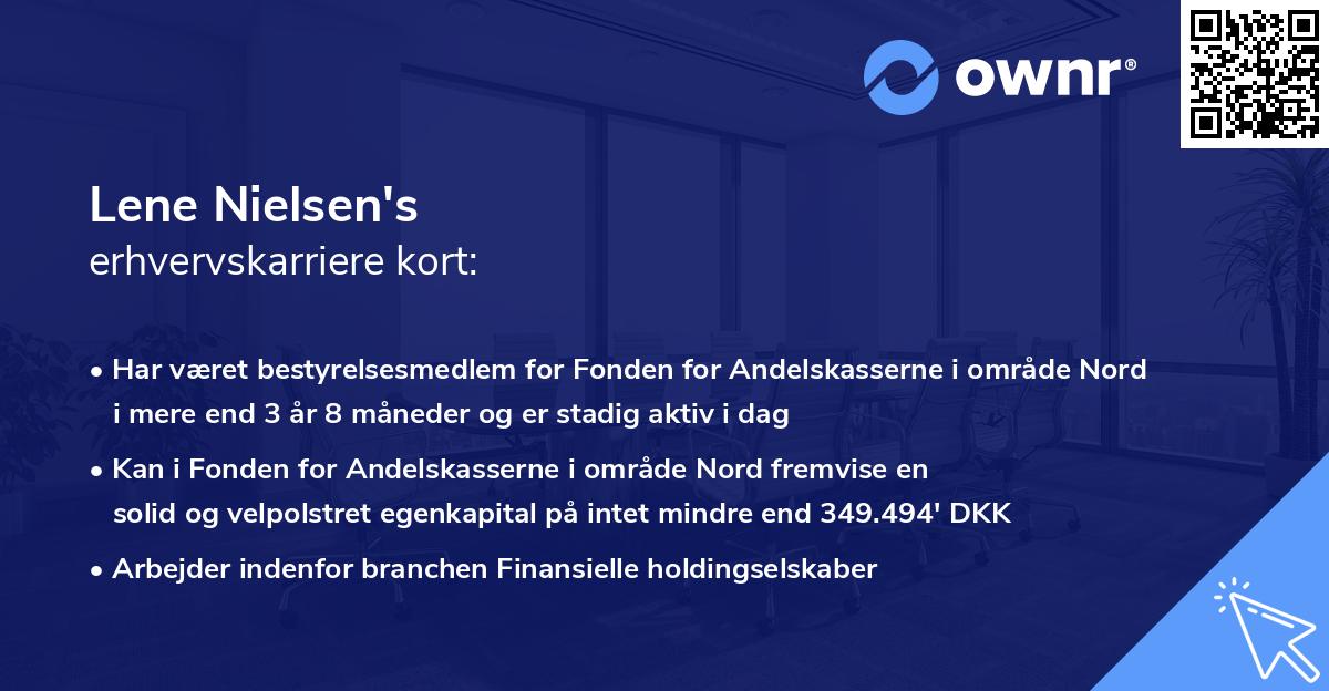 Lene Nielsen's erhvervskarriere kort