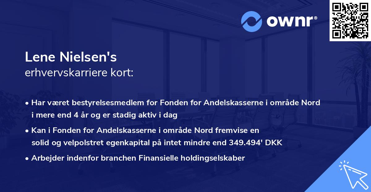 Lene Nielsen's erhvervskarriere kort