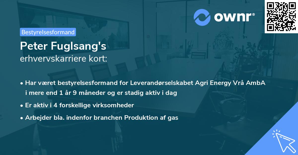 Peter Fuglsang's erhvervskarriere kort
