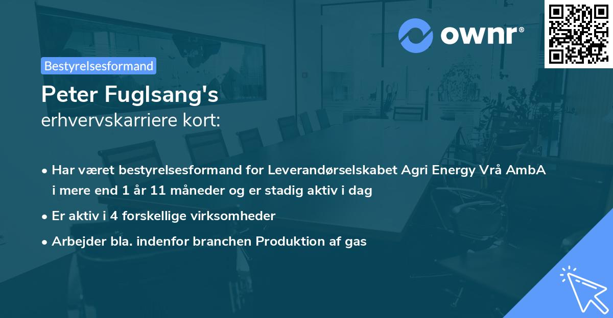 Peter Fuglsang's erhvervskarriere kort