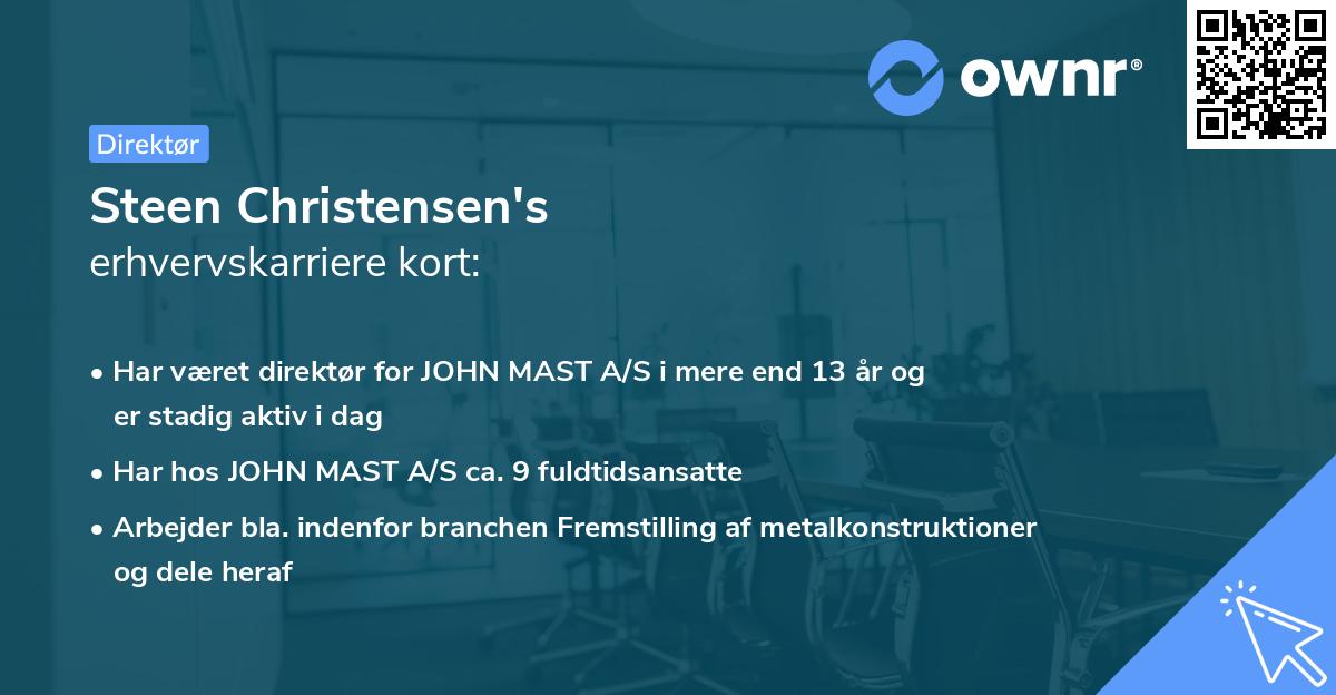Steen Christensen's erhvervskarriere kort