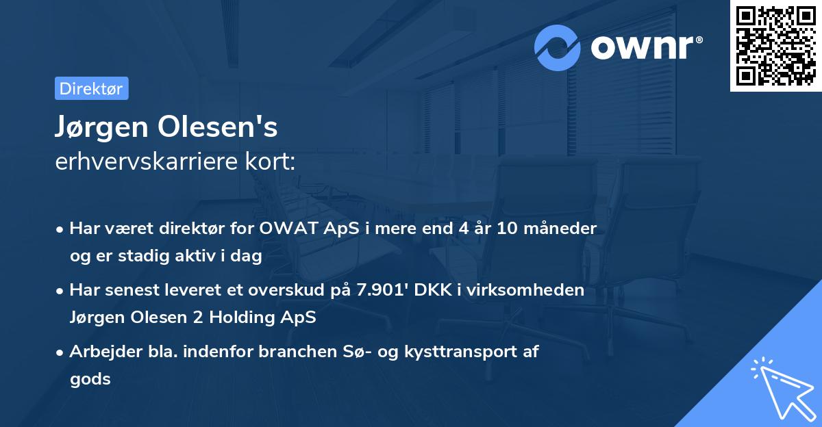 Jørgen Olesen's erhvervskarriere kort