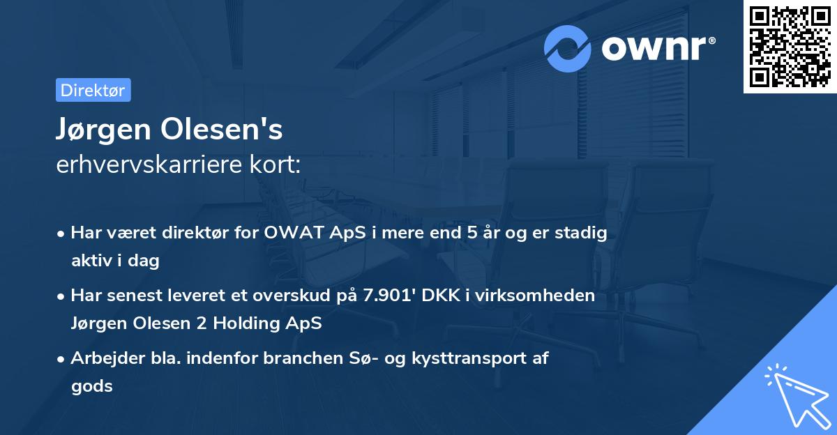 Jørgen Olesen's erhvervskarriere kort