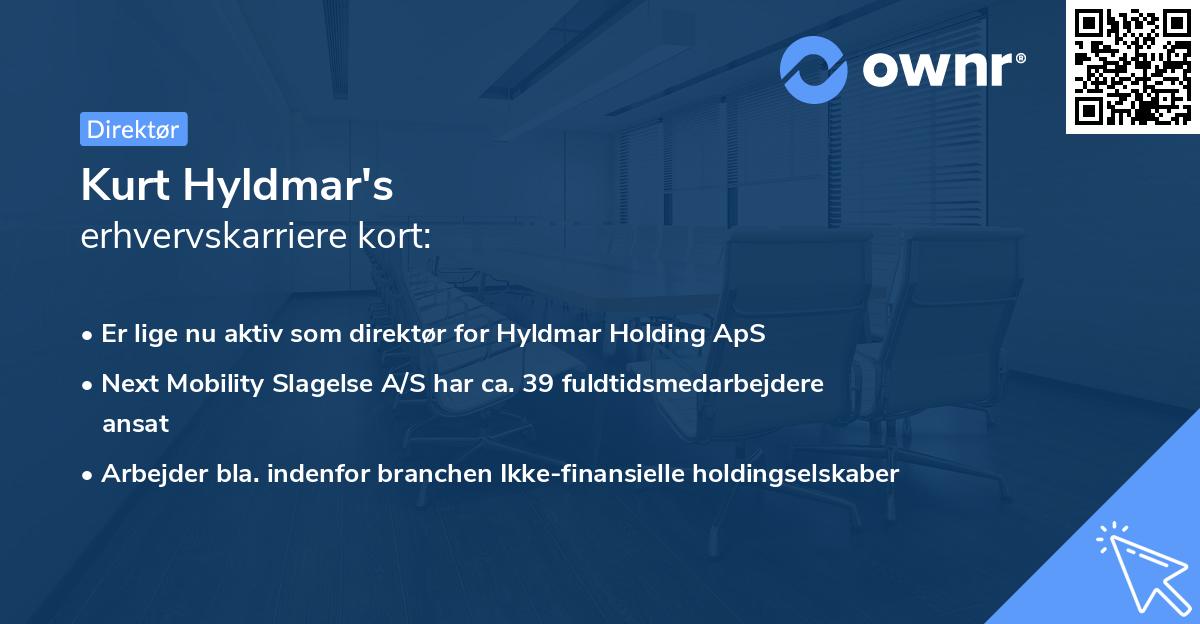 Kurt Hyldmar's erhvervskarriere kort