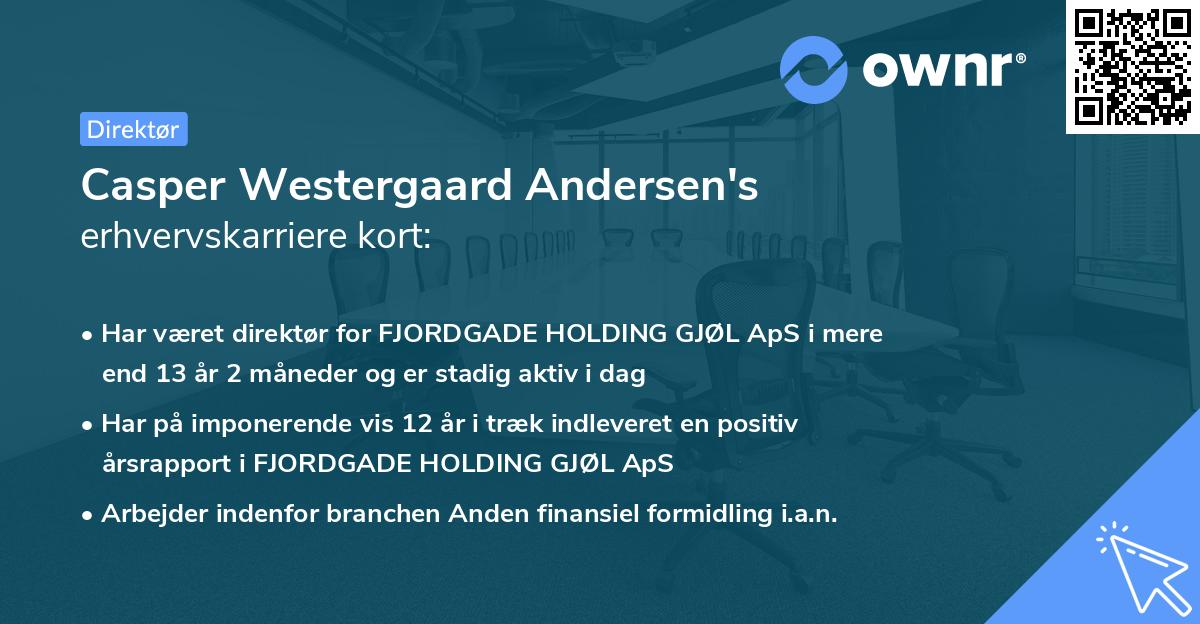 Casper Westergaard Andersen's erhvervskarriere kort