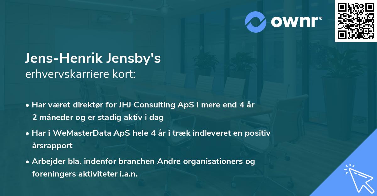 Jens-Henrik Jensby's erhvervskarriere kort