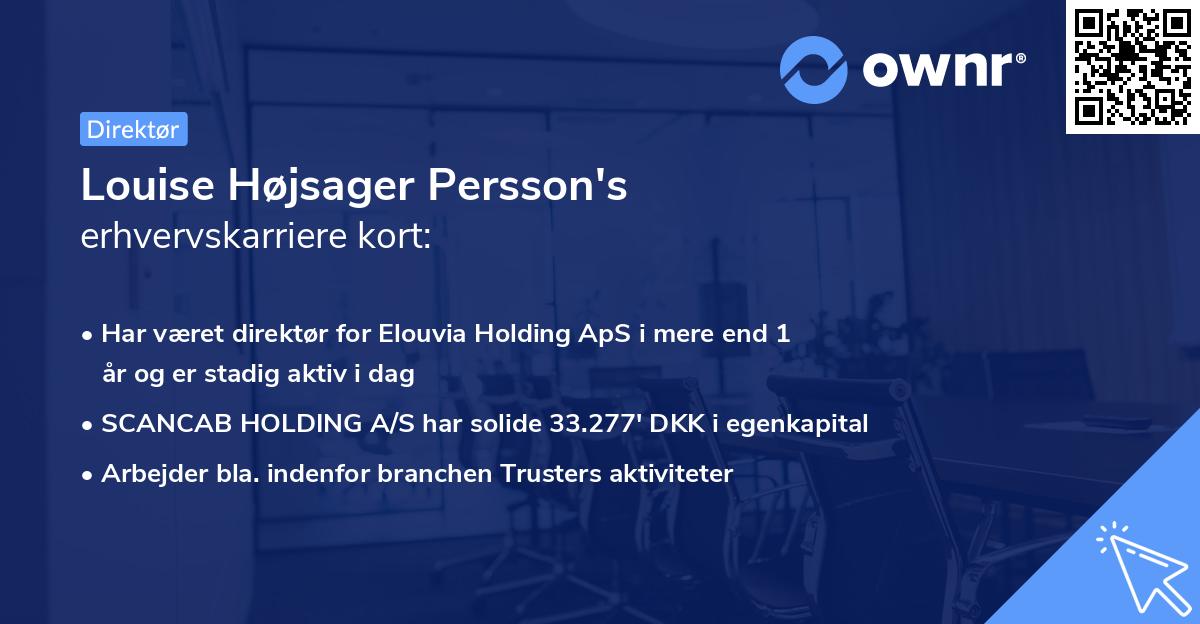 Louise Højsager Persson's erhvervskarriere kort